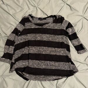 Forever 21 Charcoal and Black Striped Sweater
